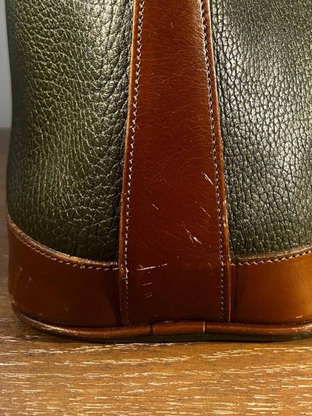 Vintage Dooney & Bourke Green AWL Drawstring Duck Bag Florentine Trim USA - Picture 5 of 14